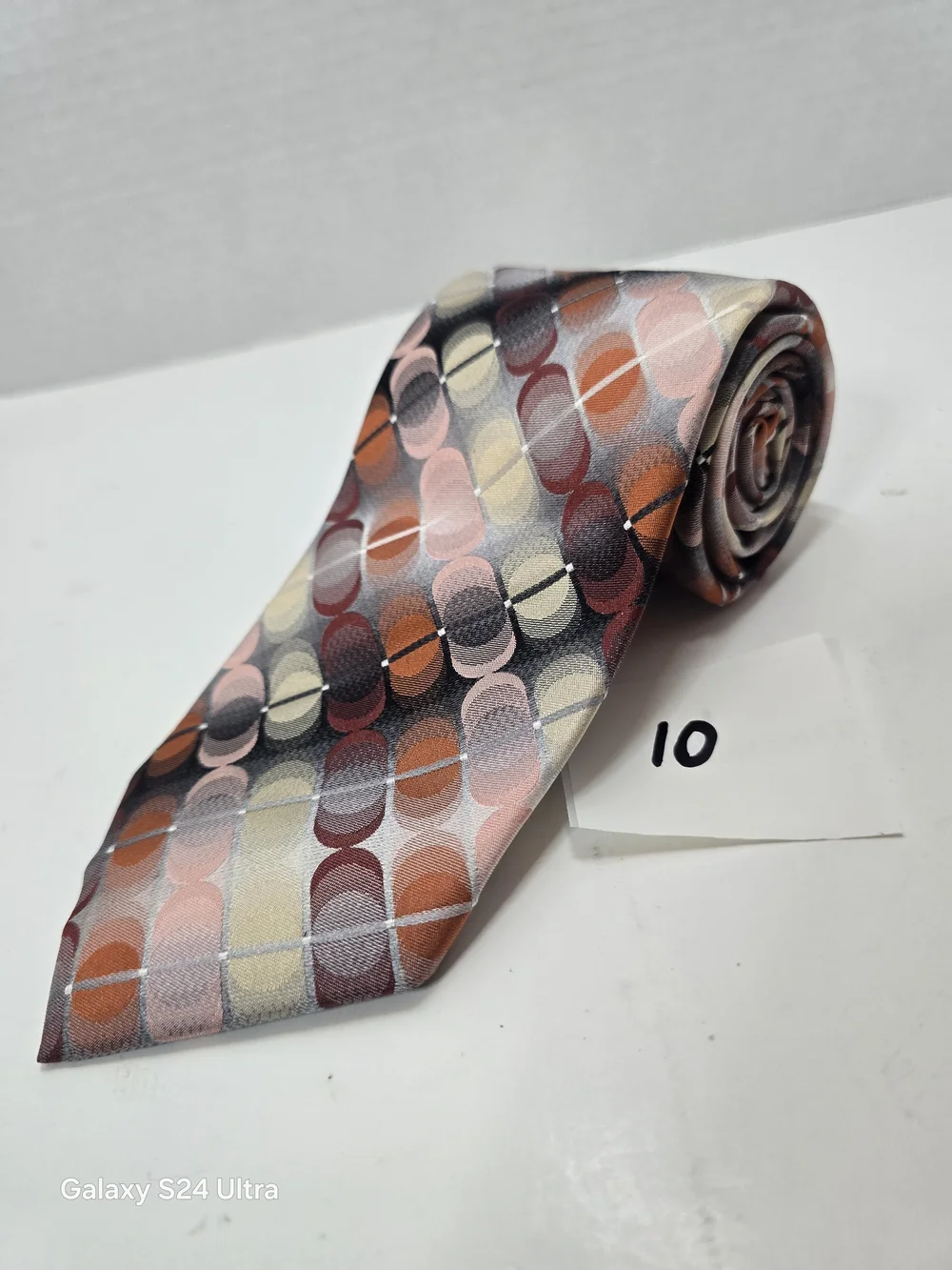Van Heusen 100% Silk Geometric Abstract Pattern Necktie Tie